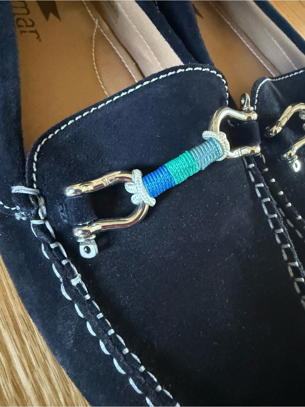 Riomar Women's Navy suede Loafers with Bit Hardware Size US 9/ 39.5 - Paid $209